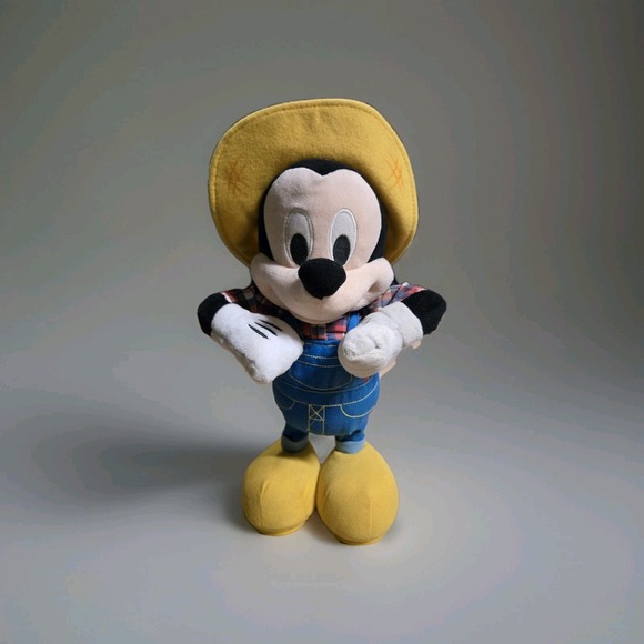 Disney Other - Disney Junior Farmer Mickey Mouse Sings  + Dances ANIMATED Plush Toy 16" - Works